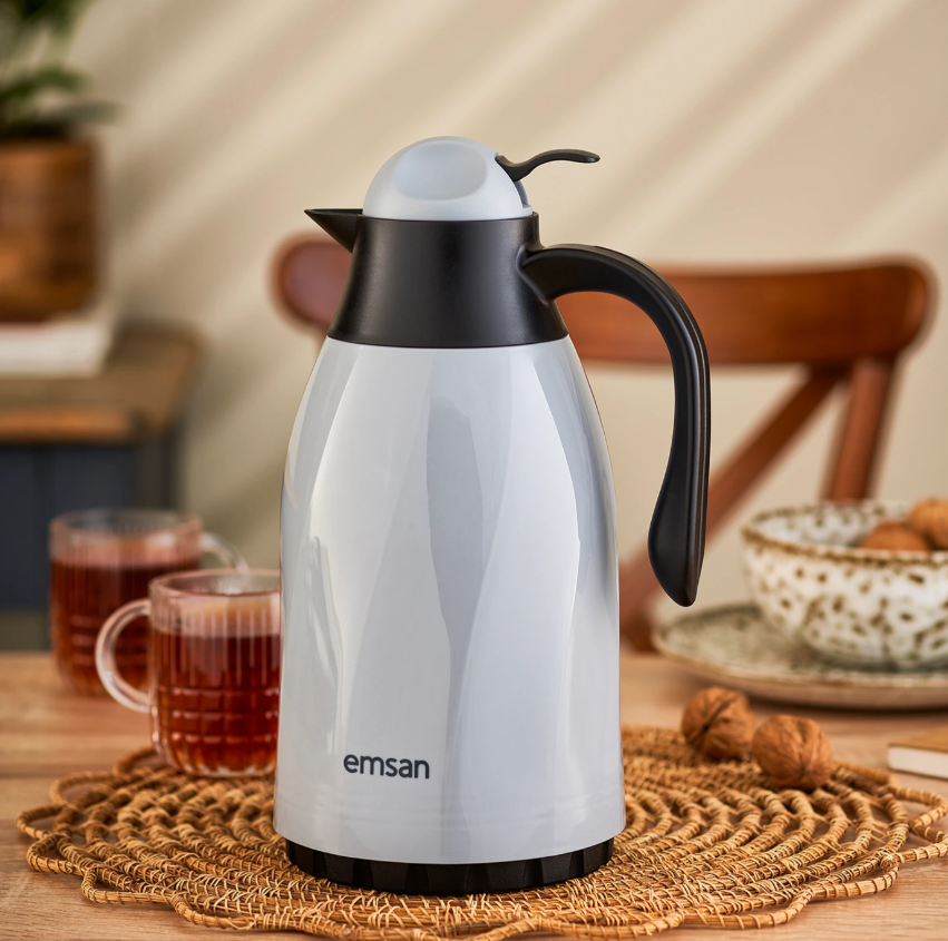 60015012451 Emsan Sırça 1,3 Lt Termos Gri - Görsel 1