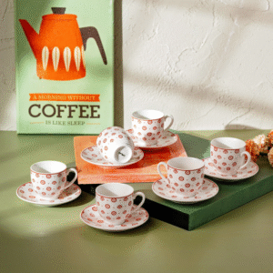 Emsan Nuıt New Bone 6 Kişilik Kahve Fincanı, Bordo