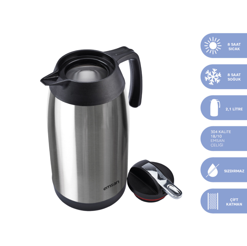 Emsan New Vega Termos 2 Lt Inox