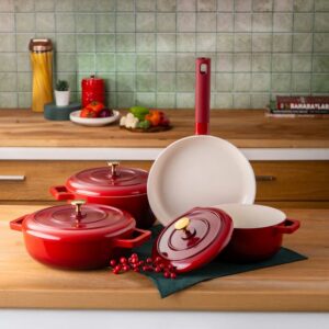 Emsan Red Royal 7 Parça Tenc Seti, Kırmızı