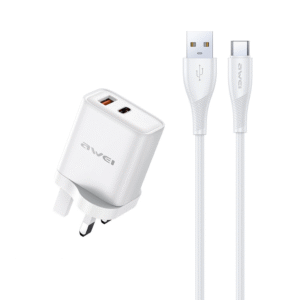 Adaptor Awei Pd81T-Uk Usb-A & Usb-C Type-C Beyaz