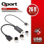 Aksesuar Qport Q-Dpx Hdmı(M) To Dısplay Port(F) Çevirici Kablo
