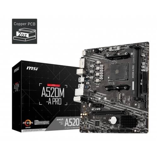 Anakart Msi A520M-A Pro Ddr4 S+V+Gl Am4 Kktc Anakart Msi A520M-A Pro Ddr4 S+V+Gl Am4 Kktc