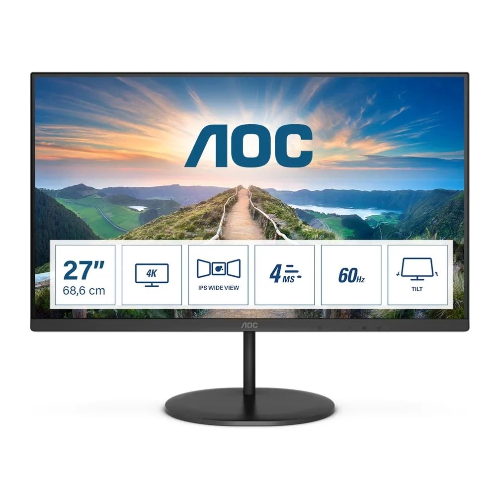 Aoc 27" U27V4Ea Ips 4K Mm Monitör 4Ms Dp