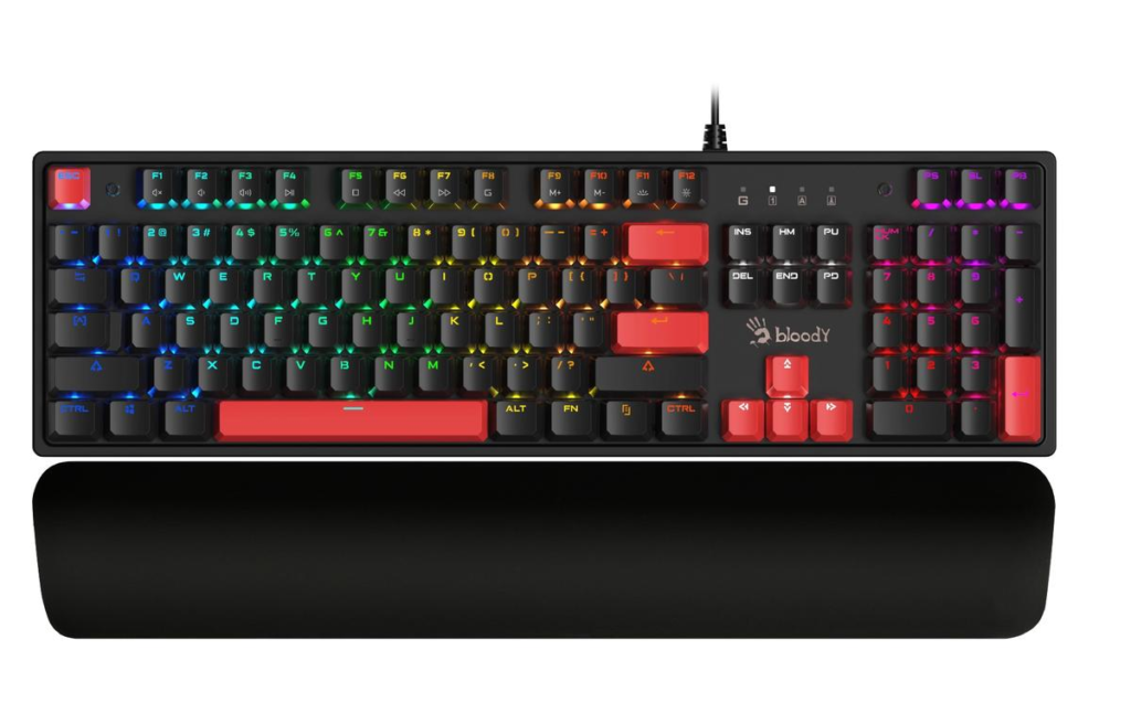 Bloody S515R F.Black Qtr Usb Rgb Mekanik-Bmls Red Swıtch+Bilek Desteği KKTC