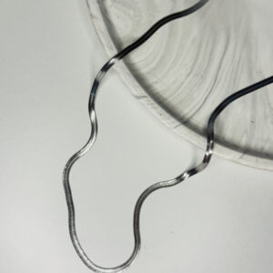 Çelik Silver Balık Sırtı unisex Kolye | Parlak ve Modern Zincir Tasarımı - GildoraAccessories