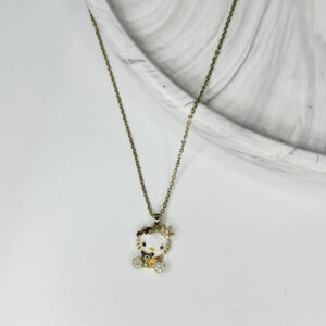 Çocuklar İçin Küçük Boy Hello Kitty Çelik Kolye – Sevimli Taşlı Tasarım - GildoraAccessories