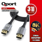 Kablo Qport Q-Dp34 3Mt Display Port 4K 3840X2160
