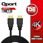Kablo Qport Q-Hdmi152 Hdmi 15Mt 2.0V 3D/4K/Altın Uçlu/Parazit Önleyi̇ci̇