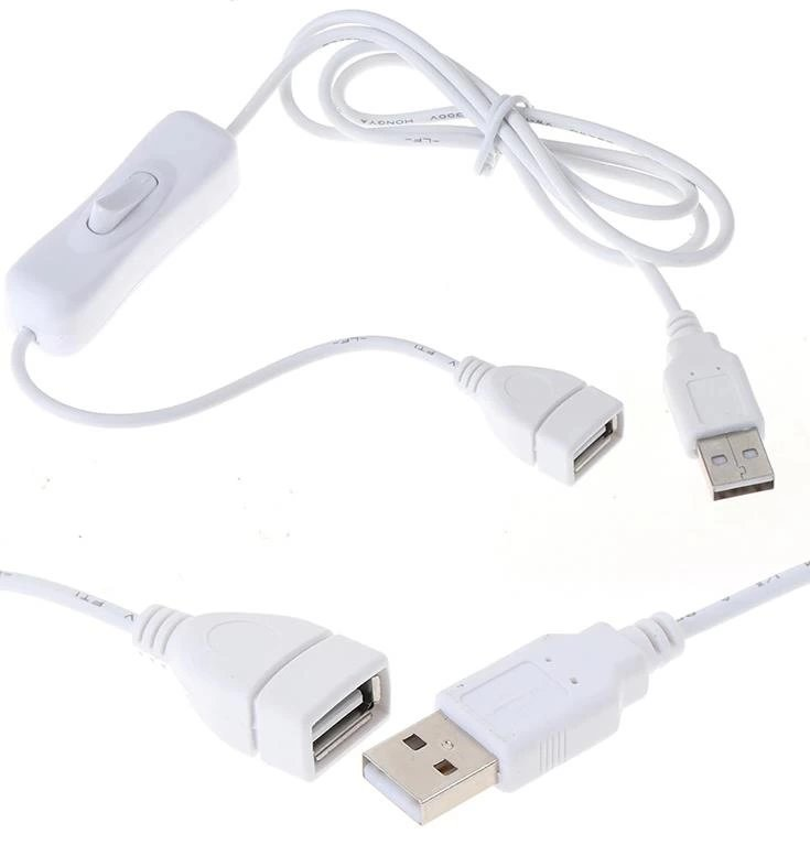 Kablo Usb Dişi - Usb Erkek Usb Uzatma Kablosu 1Mt On Off Anahtarlı KKTC