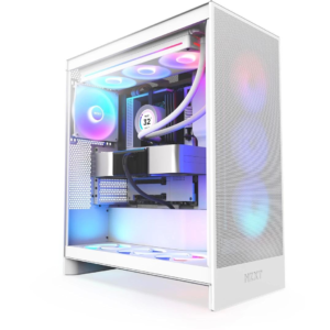 Kasa Nzxt H7 Flow(2024) White Rgb Tempered Glass Usb 3.2 Atx Mid Tower Kktc