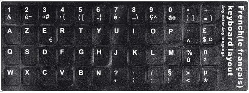 Klavye Etiketi Fransızca French Sticker KKTC