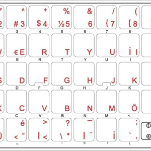 Klavye Etiketi Türkçe Turkish Sticker Şeffaf Transparent Siyah Harf KKTC