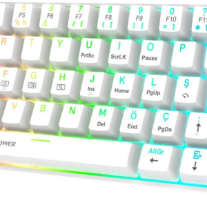 Klavye Gamepower Lyra Rgb 60M Mekanik Red Switch Beyaz