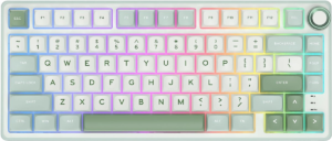 Klavye Royal Kludge R75 Sky Cyan Silver Switch Us Layout