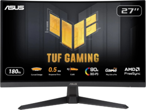 Monitör Asus Tuf Gaming 27" Vg27Wq3B 180Hz 0.5Ms 2K Qhd Curved