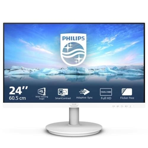 Monıtor Phılıps 23.8" 241V8Aw/01 Ips Fhd 75Hz Hdmı Beyaz Hoparlör KKTC