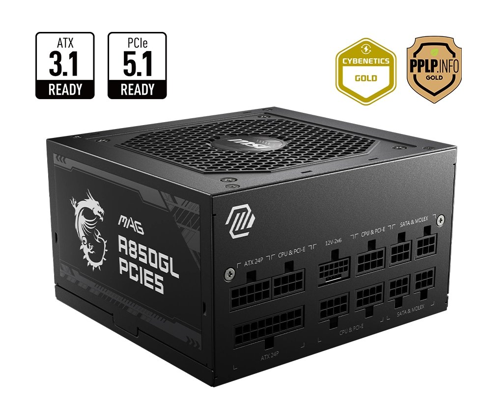 Power Supply Msi Mag A850Gl 850W 80+ Gold Full Modular KKTC
