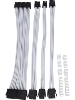 Psu Uzatma Kit Beyaz 30 Cm 24 Pin / 4+4 Pin / Pci-E 8Pin / Pci-E 6 Pin