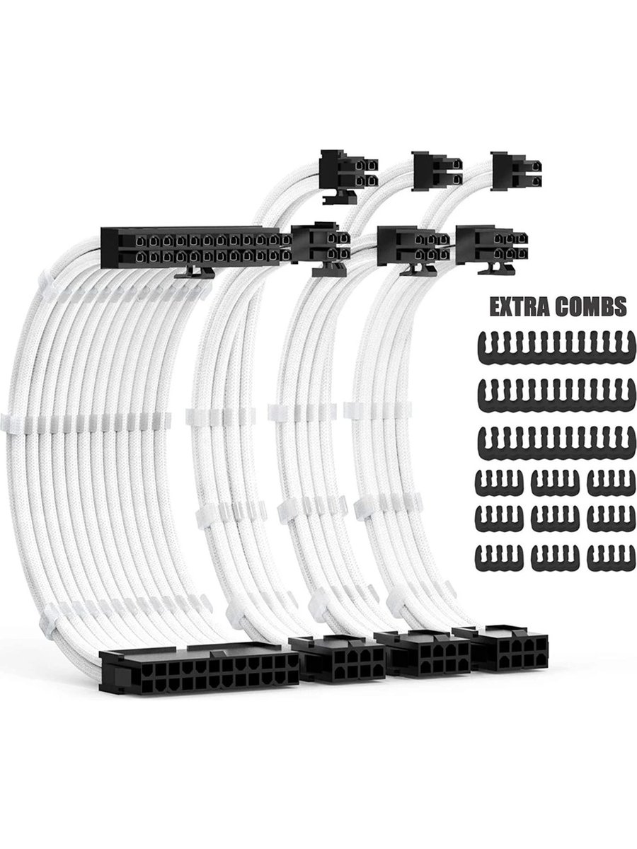 Psu Uzatma Kit Beyaz 30 Cm 24 Pin + 8Pin (4+4) + 2X 8 Pin(6+2) Kktc Psu Uzatma Kit Beyaz 30 Cm 24 Pin + 8Pin (4+4) + 2X 8 Pin(6+2) Kktc