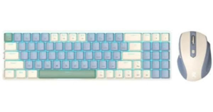 Redragon Bs-8772Cb Wireless Keyboard And Mouse – Cream/Blue Us Layout