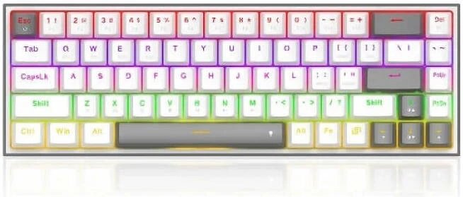 Redragon Lena Pro K705Wg-R-Pro Wired+2.4G+Bt Red Mechanıcal Us Layout