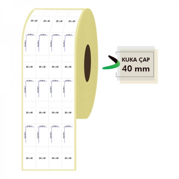 Rulo Kağit Termal Eti̇ket 20Mm X 40Mm 4 Sira 4000 Adet Kktc
