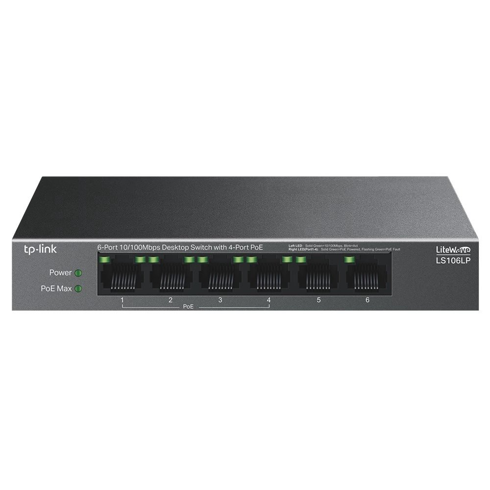 Swıtch Tp-Lınk Ls106Lp 6 Port 10/100 4 Port Poe 41W KKTC