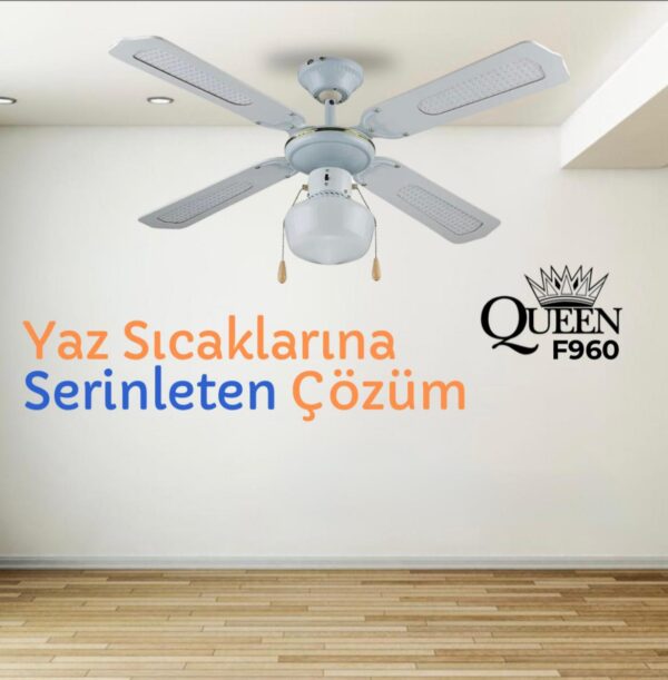 42  Queen-F930-Tavan-Vantilatoru - Görsel 1
