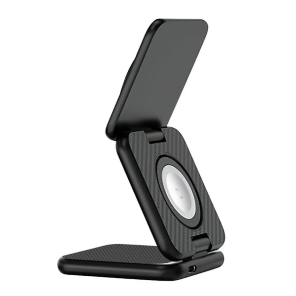 Wiwu W035 3 In 1 Wireless Charger Black - Görsel 2