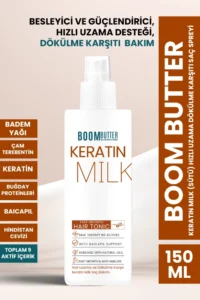 BOOM BUTTER Keratin Milk (Sütü) HIZLI UZAMA DÖKÜLME KARŞITI Saç Spreyi 150ML