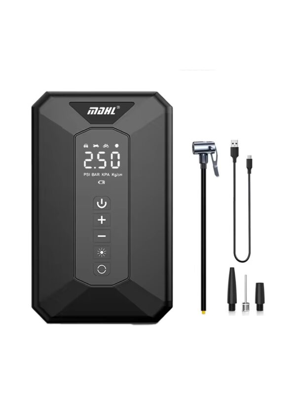 50W Işıklı Şarjlı Dijital Ekranlı Oto Lastik Şişirme Pompası Basınç Ayarlı Şarjlı Kompresör - Görsel 4