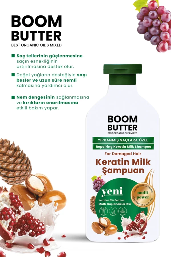 Boom Butter Keratin Süt Şampuanı 400 Ml - Görsel 4