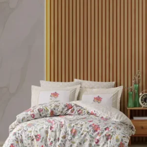 Leticia %100 Pamuk Çift Kişilik Nevresim Takımı - Soley