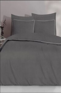 200x220 Luxart Root Biyeli Nevresim Takımı Grıs