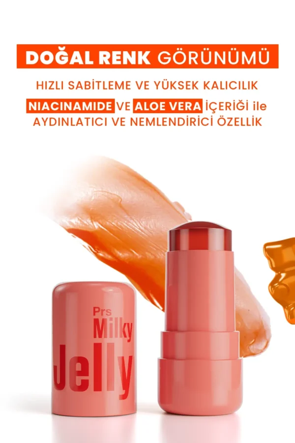 Procsin Milky Jelly Doğal Görünüm Dudak Ve Yanak Renklendirici Allık Mercan 5 Gr - Görsel 3