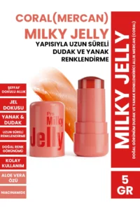 PROCSIN Milky Jelly Doğal Görünüm Dudak ve Yanak Renklendirici Allık Mercan 5 GR