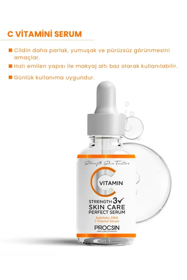 Procsin C Vitamini Aydınlatıcı Ve Ton Eşitleyici Bakım Serumu 20Ml - Görsel 5