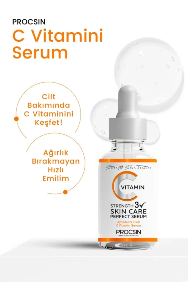 Procsin C Vitamini Aydınlatıcı Ve Ton Eşitleyici Bakım Serumu 20Ml - Görsel 3