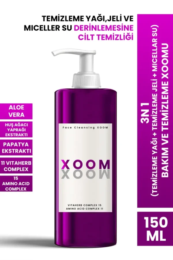 Procsin Xoom 3 In 1 (Temizleme Yağı + Temizleme Jeli + Micellar Su) Bakım Ve Temizleme Xoomu 150 Ml - Görsel 1