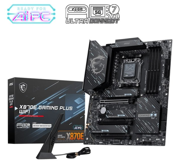 Anakart Msi Gaming Plus X870E Wifi Ddr5 8200+(Oc)Mhz Am5 Atx KKTC