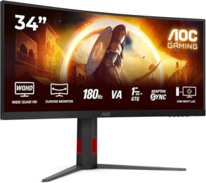 Monitör Aoc 34" Cu34G4 180Hz 0.5Ms Freesync Va Uwqhd Siyah