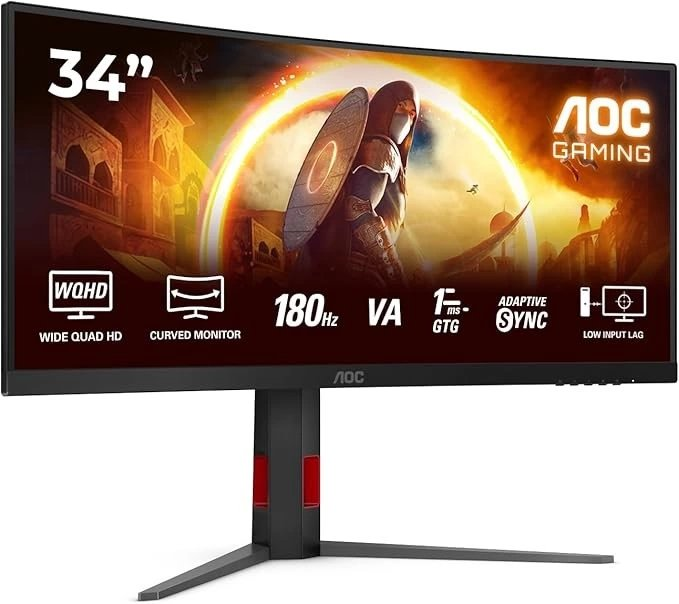 Monitör Aoc 34" Cu34G4 180Hz 0.5Ms Freesync Va Uwqhd Siyah KKTC