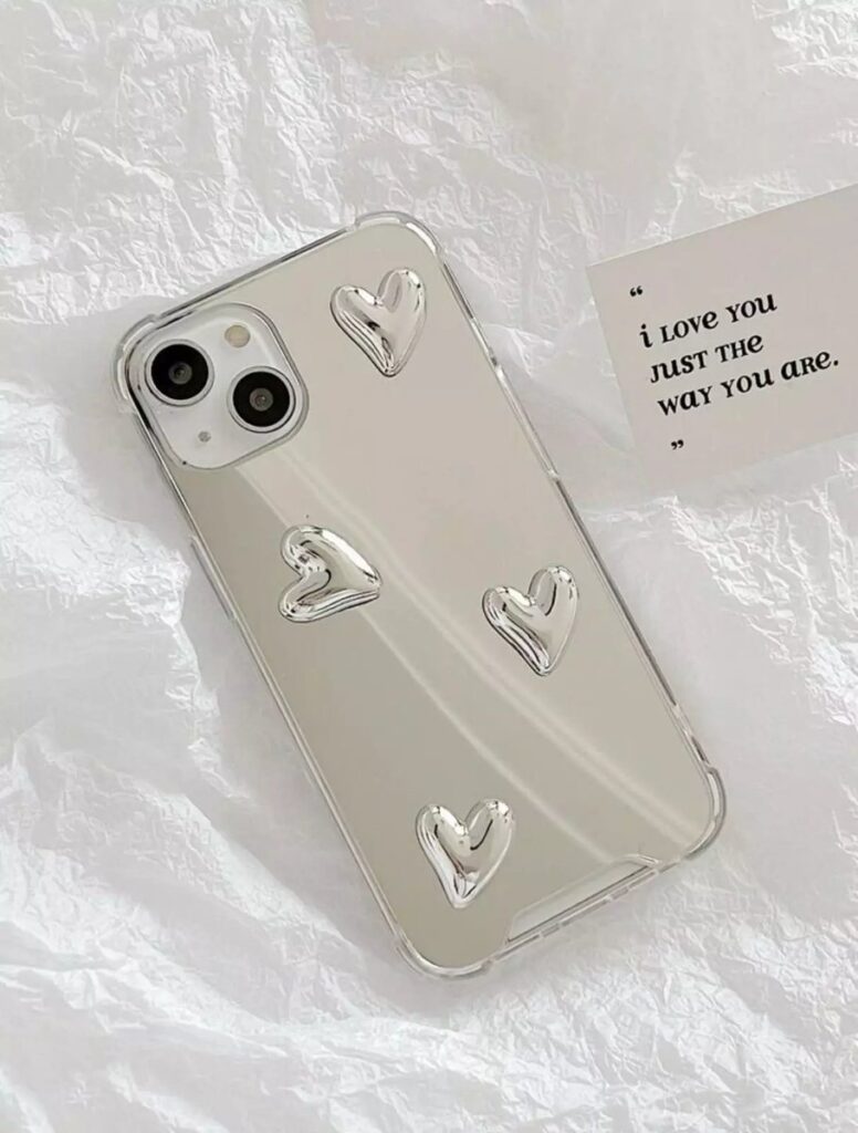 Aynalı Kalp Dizayn Iphone 15 Kılıf - Diğer