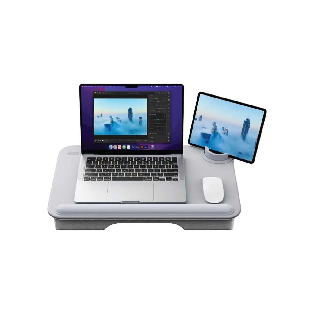 St05292_1 Green Lion Multi-Functional Cushioned Lap Desk 17&Amp;Quot; Gray Gnmulflapdkgy - Görsel 1