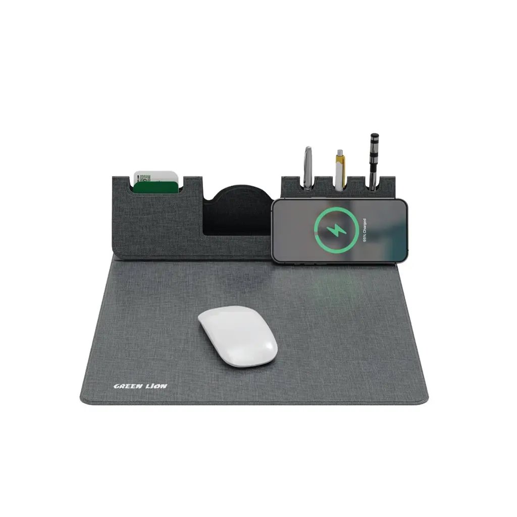 St05380_1 Green Lion Mouse Pad Wıreless Charger Gnmspadwırgy - Görsel 1