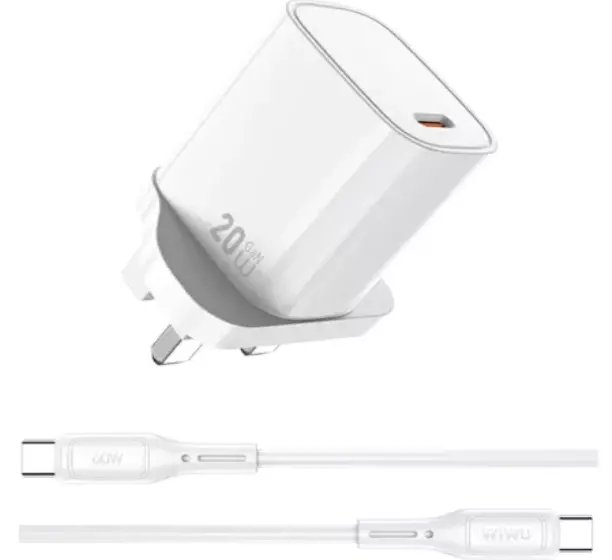 St06012_1 Wiwu Essen Serisi 20W Hızlı Şarj Seti Type-C Kablolu G007 - Görsel 1