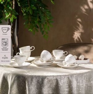 Ems Laren 90ml 6'lı Kahve Fincan Takımı