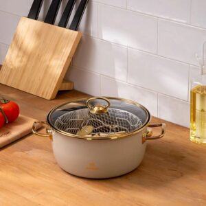 Emsan Retro Emaye Kızartma Tenceres, Bej - Emsan