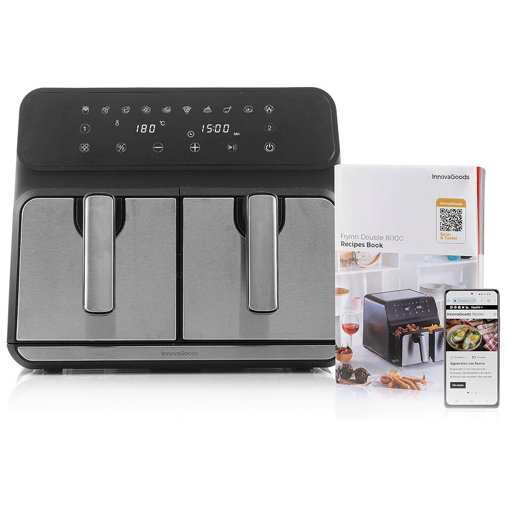 Air Fryer INNOVAGOODS Fryinn Double 8000 V0103721 siyah/gümüş